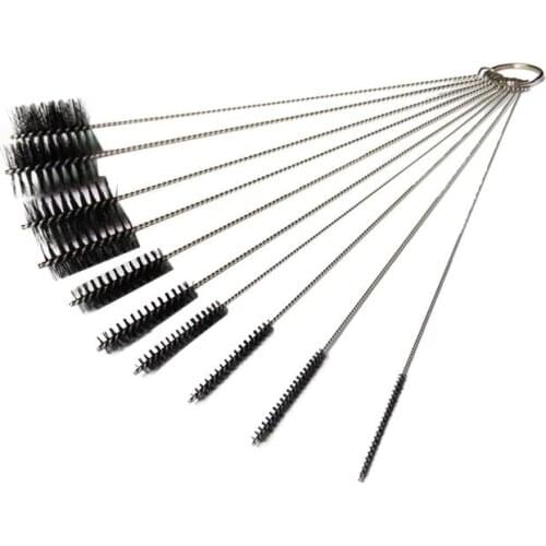 10PCS Nylon Stainless Steel Tobacco Cleaning Brushes Set Accessory For Tobacco Pipe Smoke Tube Cleaning Tools Bottle Brush