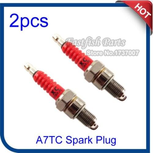 2pcs/pack A7TC Spark Plug For 50cc 70cc 90cc 110cc 125cc 140cc 150cc 160cc Pit Dirt Bikes ATV Quads Motorcycle Parts