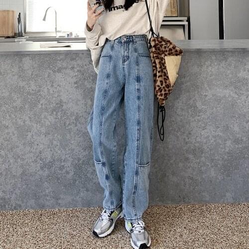 2021 High Waisted Jeans Trousers Streetwear ins Vintage High Waist Jeans Woman Boyfriends Womens Jeans Full Length Mom Jeans
