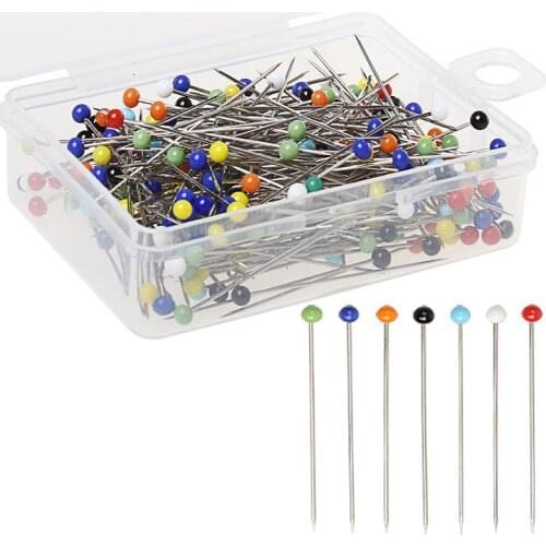 250pcs/set DIY Round Pearl Head Dressmaking Pins Weddings Corsage Florists Sewing Pin With Box Accessories Tools