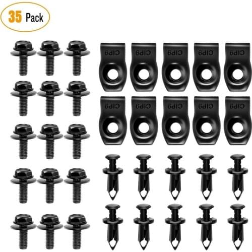 35pcs Engine Guard Buckle Clip Fixer Fastener Rivet Clip Bolt Bumper Mudboard Buckle For G37FX45FX35G35EX3537