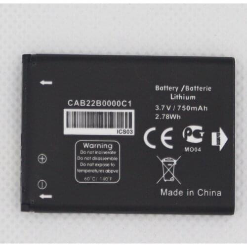 20pcs/lot CAB22B0000C1 battery for Alcatel One Touch 1008 1009X 1016D 1035D 1040D 1010D 1010X 1013D 1040X 1042D 750mAh Batterie