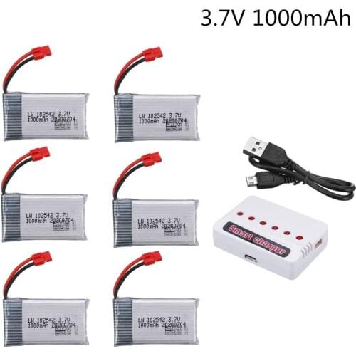 3.7V 1000mAh 102542 Lipo Battery for Syma X5HC X5HW X5UW X5UC RC Quadcopter Battery with Charger Drone Spare Part