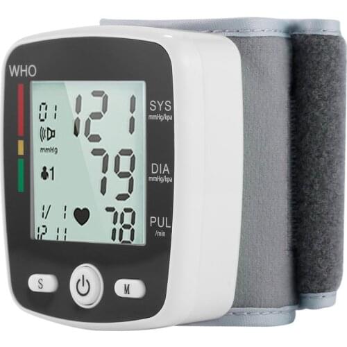 LCD Digital Display Automatic Wrist Blood Pressure Monitor with Cuff Household Use sphygmomanometer tonometer