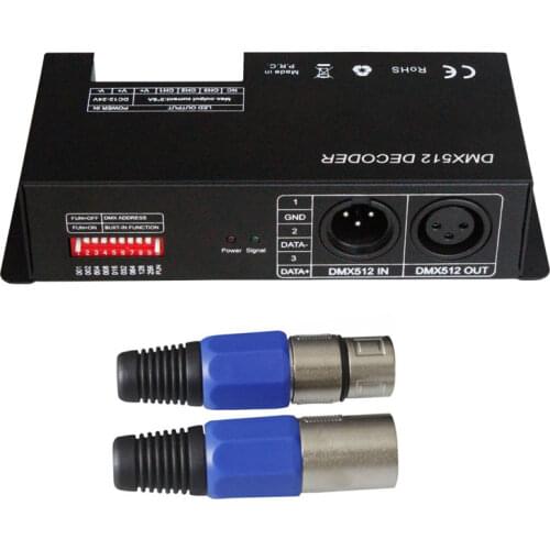 DC12V~24V RGB RGBW 3CH 4CH DMX512 decoder ; DMX to PWM 3CH*8A 4CH*8A led strip dimmer;for LED Strip Light