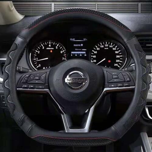 Car Steering Wheel Cover D Type PU Leather For Nissan X-trail Qashqai Rogue Sport Rogue 2017 2018 2019 2020 2021 Altima Versa