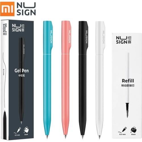 Xiaomi Nusign Gel Pen 0.5MM Black Ink Rotary Signing Pens Writing Stationery caneta Smoothly Writing For School Office Supplies