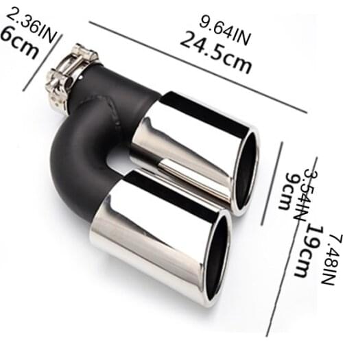 Ar Stainless Steel H-shaped Bevel Connection Exhaust Pipe Automobile Tail Throat Exhaust Nozzle for A5 A6L Modified Part