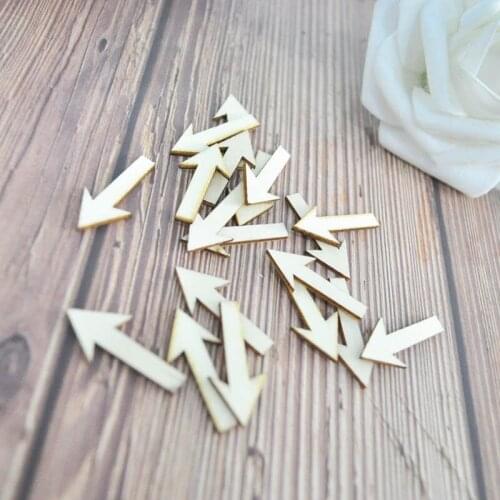 Happymems Wood Shape Arrow 120pcs DIY Craft Natural Wooden Arrows Wall Sticker Embellishments For Scrapbooking Craft
