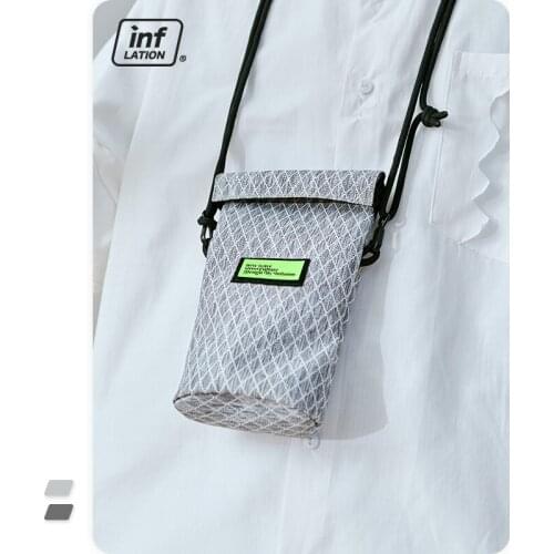 INLATION Harajuku Diamond Plaid Shoulder Bag Men Japanese Streetwear Chest Bag Boys Outdoor Messenger Bag Couple 447AI2020