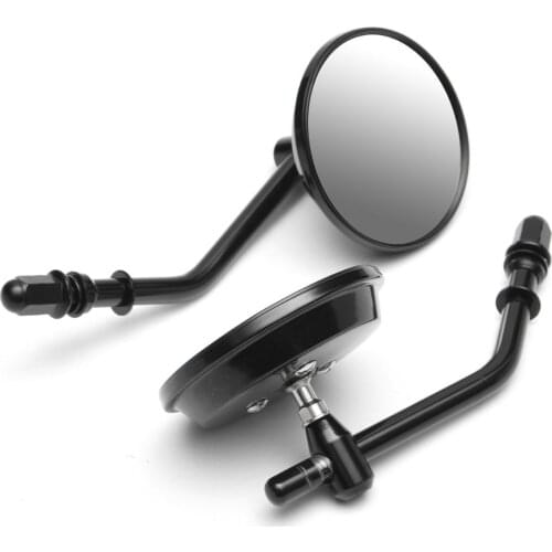 Classic Black/Chrome Motorcycle Mirrors 8mm Thread Rear View Mirror For Harley XL 883 Road King CB400 GN250