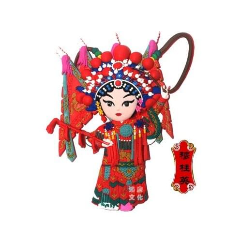 Chinese style Classic handmade rubber Peking Opera Facebook Fridge Magnet Magnetic Traditional Gifts Home Decor--mu gui ying