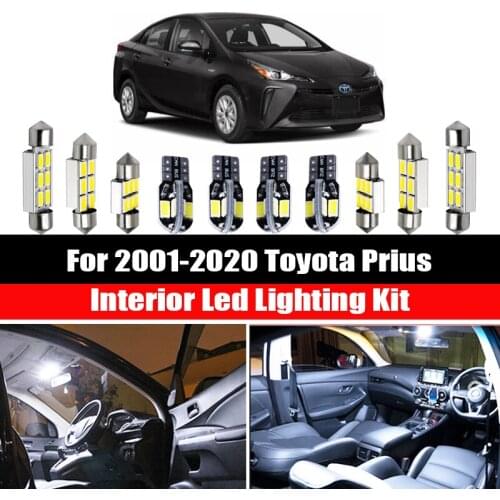 Canbus LED Interior Map Dome Light License Plate Lamp Kit For 2001-2020 Toyota Prius NHW11 NHW20 ZVW30 ZVW40 ZVW50 Vehicle