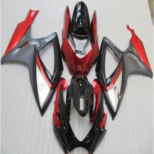 Motorcycle Fairings Kit Fit For gsxr600/750 2006-2007 Bodywork Set High Quality ABS Injection NEW Red Gray