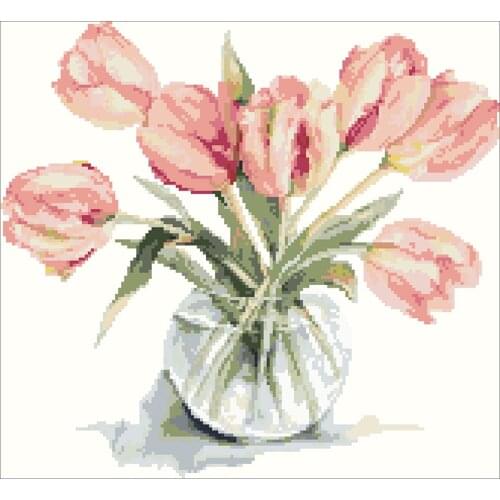 Beadpoint kit Bead Embroidery Pattern Tulip DIY Wall Decor Gift idea Beaded Picture Pattern beadwork sets 18.2"X16.6"