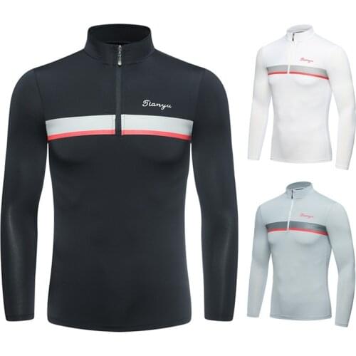 Outdoor Mens Summer Golf Shirt Long Sleeve Zipper Neck Underwear Golf Shirt Sunscreen Uv Ice T-Shirts Golf Clothing D1076