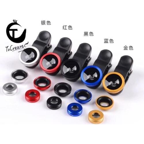 Three In One Phone Lens Fisheye Wide-angle Micro Lens Set Easy Fashion General Common Suit for Iphone HUAWEI Samsung Advanced