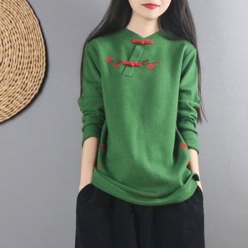 Chinese Style Clothing Women Clothes 2021 Cheongsam Top Chinese Traditional Shirt Blouse Cotton Hanfu Ladies Chinese Tops 12150