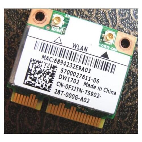Wholesale Atheros AR9285 AR5B195 DW1702 AR9002WB-1NGCD Half Mini PCIe WLAN BlueTooth3.0 Card for DELL 14R 15R N4010 N5010
