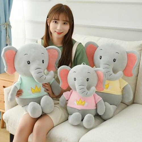 New 30-70CM Cute Elephant Plush Toys Grey Stuffed Animal Tolls Big Flappy Ears Elephant Toys for Children Kids Christmas Gifts