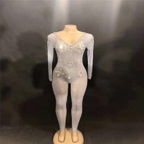 E67 Perspective female sexy bodysuit dj performance dress show wears ds party jumpsuit singer costume outfits show disco clothe