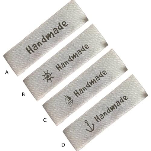 Hand Made Cotton Clothing Labels For Gift Hand Made Sewing Garment Tags Sewing Tag For Needlework Label For Bags Gifts Tag