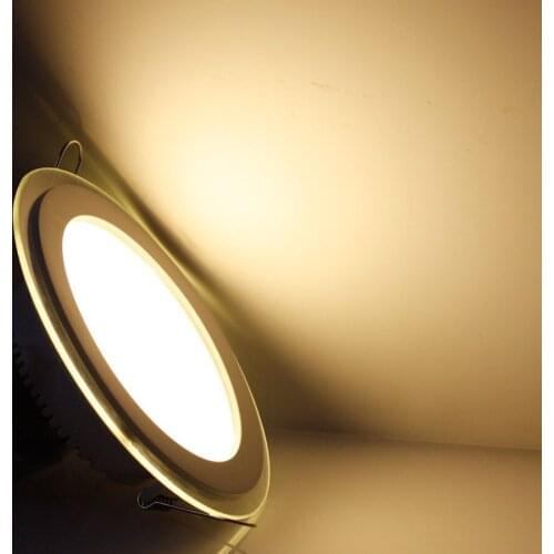 LED Panel Light 6W/9W/12W/18W Glasses Led Round Panel Recessed Ceiling Downlight AC85-265V White/Warm White