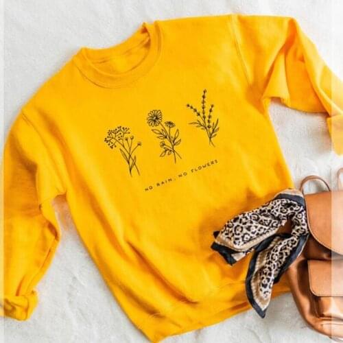 No Rain No Flower Streetwear Pink Clothing Womens Clothing Ariana Grande Pink Sweatshirt Fall Clothes Vegan drop shipping tops