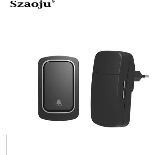 Szaoju Self Powered Waterproof Wireless DoorBell Door Bell Night Light No Battery EU Plug Smart Home 1 /2 Button 1 /2 Receiver