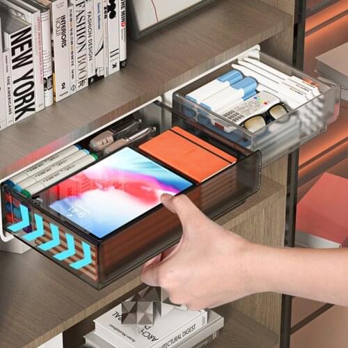 Under Table Drawer Storage Box Large Capacity Office Table Storage Boxes Multi-function Pen Stationery Organizer Home Organizer
