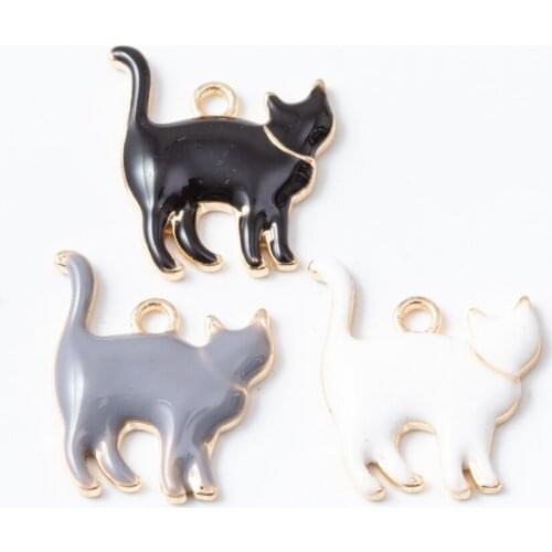 YEPENGFEI 30 PCS Cat Charms Alloy jewelry Pendants for Jewelry Making DIY Handmade Craft Accessories js2197