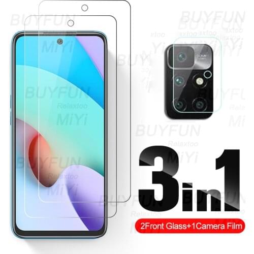 1-To-3 Protective Glass for Xiaomi Redmi Note 10 Pro 10S 10T Camera Screen Protectors On Redmy Not 10 S T T10 S10 Redmi10 Glass