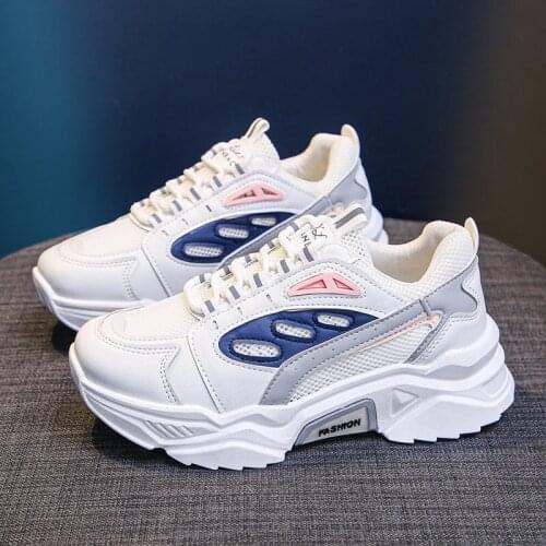 Women Shoes Breathable Platform Sneakers Mesh Casual Sports Shoes Female Fashion Lace Up High Leisure Women Vulcanize Shoe