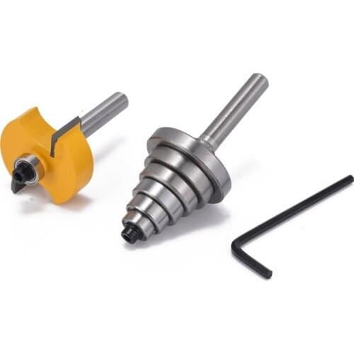 1 Set 1/4" Shank Carbide Tipped Woodworking Router Bit 1/2 inch Height with 6 Bearings Rabbet Router Bit & Bearing Set