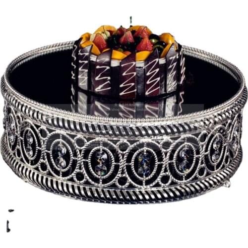 1 PCS Foreign trade single European crystal cake plate 12 inch 14 inch 16 inch mirror cake dessert Taiwan West Point
