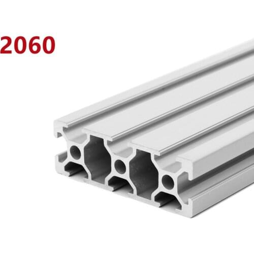 2pcs/lot 100-500mm 2060 Aluminum Profile Extrusion Length Linear Rail 200mm 400mm 500mm for DIY 3D Printer Workbench CNC