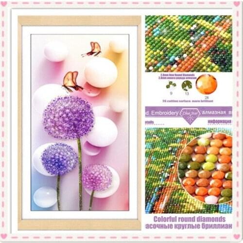 2019 The new dandelion butterfly round/square painting diy diamond diamond embroidery Diamond Cross Stitch for CHRISTMAS GIFT ZX