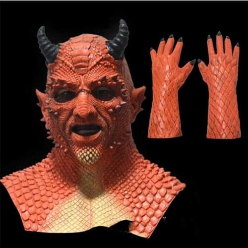 2019 New Cosplay Game Demon Horror Lord of Lies Belial Mask Halloween Latex Masks Gloves Headgear Sets