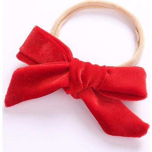 2500 pcs/lot , Velvet Handtied Bow Nylon Headband for Autumn and Winter, Baby girls Velvet Hair Accessories