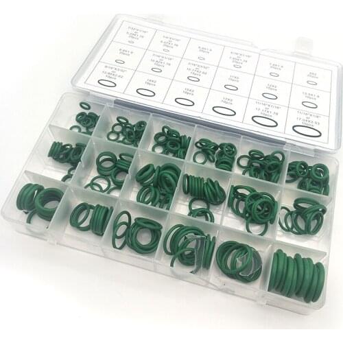 Green 270pcs 18 Sizes Kits Car Air Conditioning A/C O Ring Seals Vehicle Tool 5-17mm