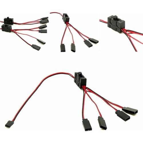4-way LED Light Split on/off Controller Switch Y Cable Wire Splitter for 1/10 TRX-4 SCX10 RC Oil/Tram/Climbing Crawler Accessory