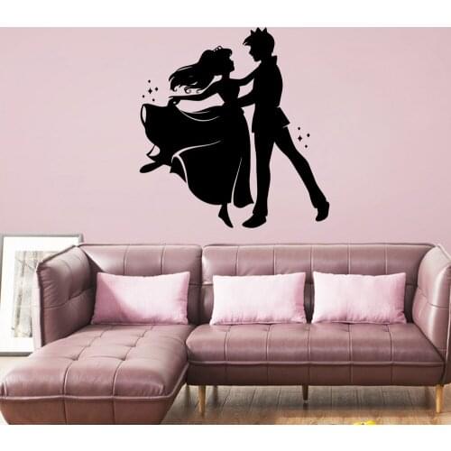 Free shipping Princess and prince Waterproof Wall Stickers Wall Art Decor Nursery Room Decor Sticker Mural