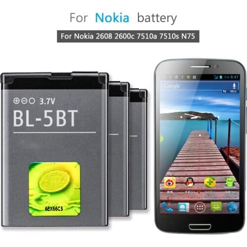 BL-5BT 870mAh Li-ion Polymer Battery For Nokia 2608 2600c 7510a 7510s N75 Bateria