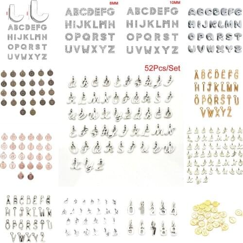 10/26/52Pcs/Set Crystal Charm Bead Letter Beads A-Z English Alphabet Letter Charm Bead For DIY Bracelet Necklace Jewelry Gift