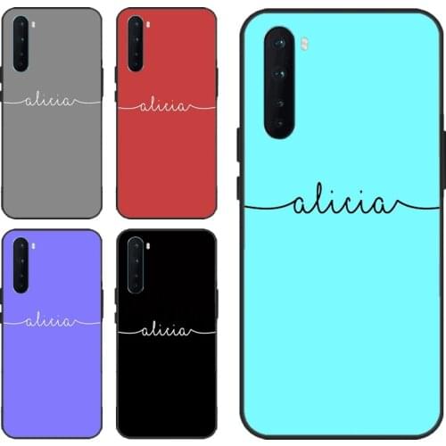Custom Personalised Name Black White For OPPO A9 2020 Reno4 Pro Case For Realme X7 X2 Pro 6 XT C3 For OnePlus Nord 7T 7 8 Pro