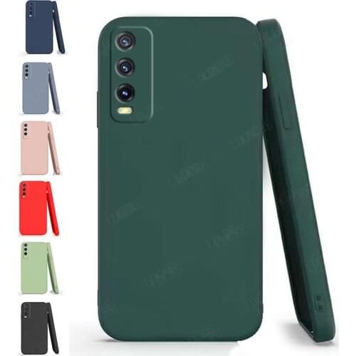 For Cover Vivo Y20 Case For Vivo Y20 Capas Luxury Liquid Silicone Shockproof Full Soft Cover For Vivo Y30 Y50 Y20S Y20 Fundas