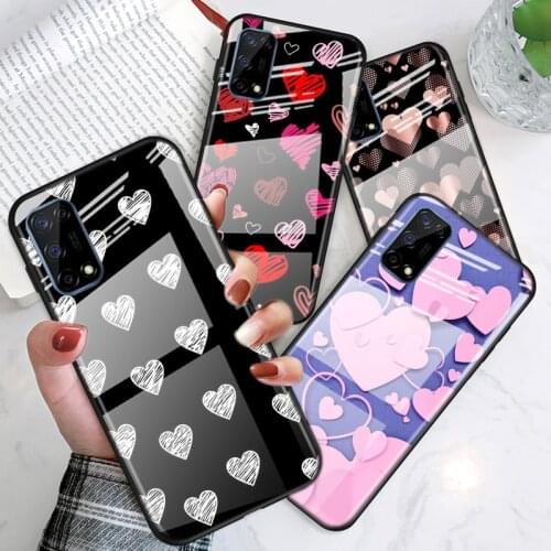 Tempered Glass Cover Animal Cute Love Heart For OPPO A9 2020 A52 Find X2 Lite Realme 7 7i 6 5 Pro C3 XT Phone Case Shell