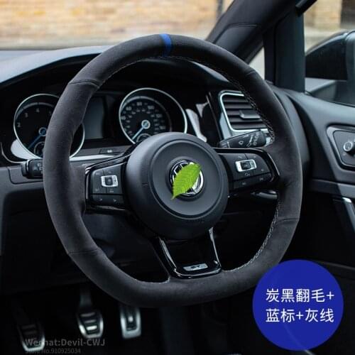 Steering wheel cover for VW Volkswagen Sagitar Lavida Magotan Passat Golf Lamando Tiguan Tayron Teramont Auto parts leather Grip