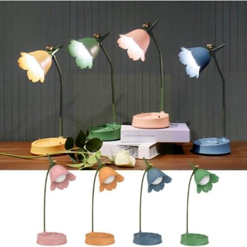 Flower And Bird LED Table Desk Lamp Student Bedroom Lamp 4 Lighting Home Lamp Eye Multi-function Room Colors Protection