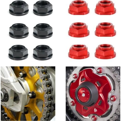 For Honda RVF750 VFR750 VFR800 Suzuki RMZ 450 Yamaha YZF-R125 M8*1.25 CNC Rear Sprocket Nut Kit Aluminum Rear Wheel Axle Nut